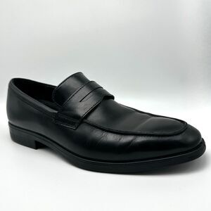 ECCO Queenstown Penny Loafer Men's Sz 44 US 10 fits 10.5 Black Leather Shoes